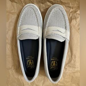 Cole Haan Pinch Weekender LX Stitchlite Silver/Gray/White Loafers Womens Size 7B